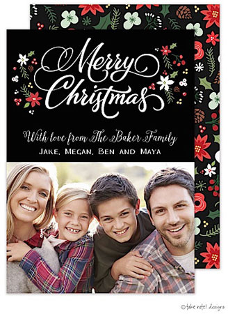 Take Note Designs Digital Holiday Photo Cards - Christmas Floral Berry Bunch Vertical Take Note Designs Digital Holiday Photo Cards - Christmas Floral Berry Bunch Vertical