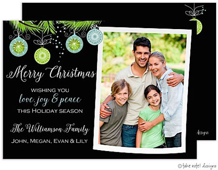 Take Note Designs Digital Holiday Photo Cards - Ornaments And Boughs Take Note Designs Digital Holiday Photo Cards - Ornaments And Boughs
