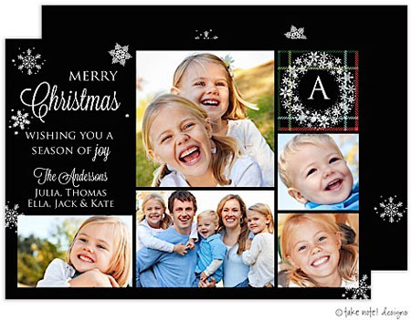 Take Note Designs Digital Holiday Photo Cards - Classic Monogram Plaid Snowflake Take Note Designs Digital Holiday Photo Cards - Classic Monogram Plaid Snowflake