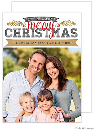Take Note Designs Digital Holiday Photo Cards - Christmas Berries Accent Red Take Note Designs Digital Holiday Photo Cards - Christmas Berries Accent Red