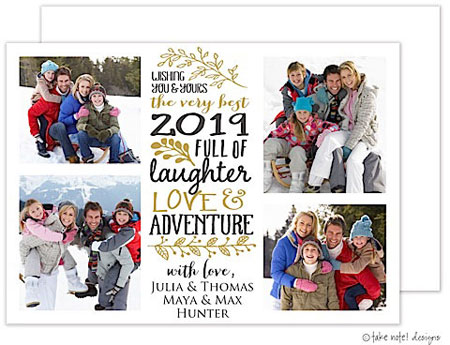 Take Note Designs Digital Holiday Photo Cards - Love, Laughter & Adventure 4 Photos Take Note Designs Digital Holiday Photo Cards - Love, Laughter & Adventure 4 Photos