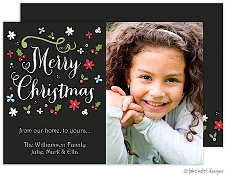 Take Note Designs Digital Holiday Photo Cards - Christmas Floral Scatter Take Note Designs Digital Holiday Photo Cards - Christmas Floral Scatter