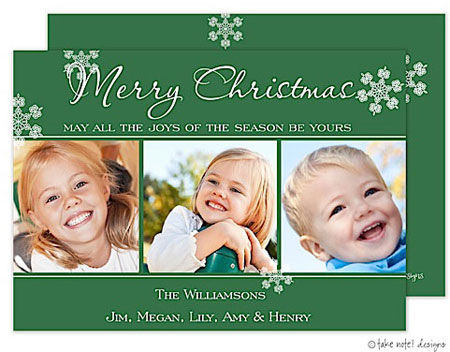 Take Note Designs Digital Holiday Photo Cards - Snapshots Trio Green Take Note Designs Digital Holiday Photo Cards - Snapshots Trio Green