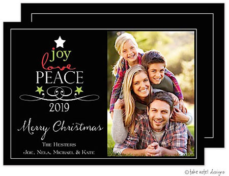 Take Note Designs Digital Holiday Photo Cards - Peace, Joy And Love Tree