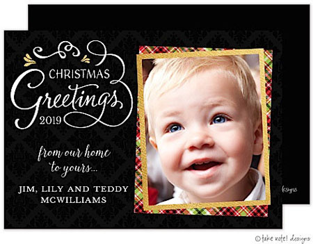 Take Note Designs Digital Holiday Photo Cards - Plaid And Gold Photo Layout Take Note Designs Digital Holiday Photo Cards - Plaid And Gold Photo Layout
