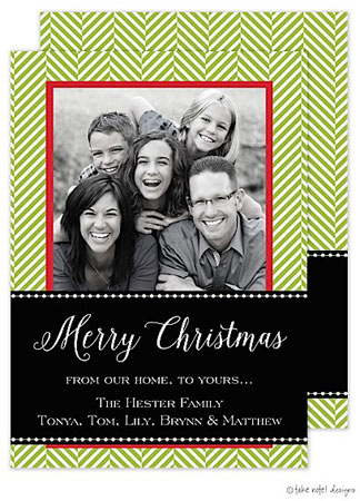 Take Note Designs Digital Holiday Photo Cards - Green Tweed Black Wrap Take Note Designs Digital Holiday Photo Cards - Green Tweed Black Wrap