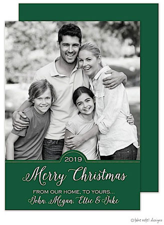 Take Note Designs Digital Holiday Photo Cards - Classic Green Year Frame Take Note Designs Digital Holiday Photo Cards - Classic Green Year Frame