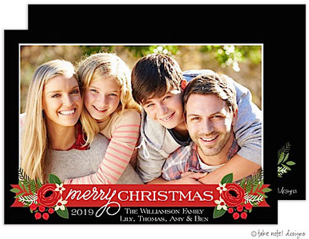 Take Note Designs Digital Holiday Photo Cards - Christmas Floral Elegant Banner Take Note Designs Digital Holiday Photo Cards - Christmas Floral Elegant Banner