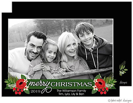 Take Note Designs Digital Holiday Photo Cards - Christmas Floral Green Elegant Banner Take Note Designs Digital Holiday Photo Cards - Christmas Floral Green Elegant Banner