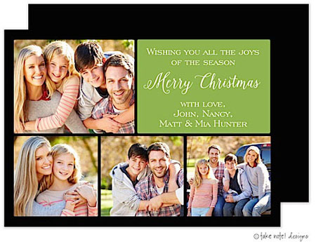 Take Note Designs Digital Holiday Photo Cards - Classic Christmas Squares Green