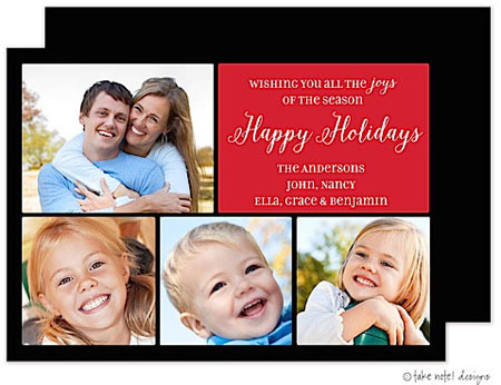 Take Note Designs Digital Holiday Photo Cards - Classic Christmas Squares Red Take Note Designs Digital Holiday Photo Cards - Classic Christmas Squares Red