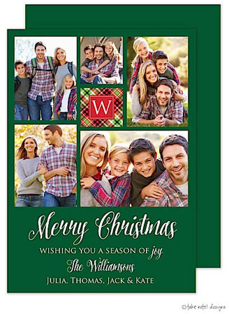 Take Note Designs Digital Holiday Photo Cards - Green Monogram Classic Take Note Designs Digital Holiday Photo Cards - Green Monogram Classic