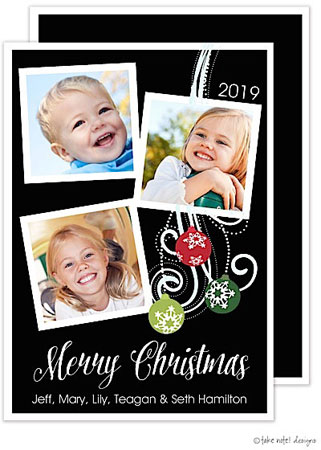 Take Note Designs Digital Holiday Photo Cards - Ornaments Swing Trio