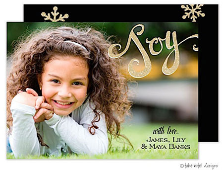 Take Note Designs Digital Holiday Photo Cards - Joy Sparkle Overlay