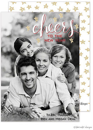 Take Note Designs Digital Holiday Photo Cards - Cheers To The New Year Stars Take Note Designs Digital Holiday Photo Cards - Cheers To The New Year Stars