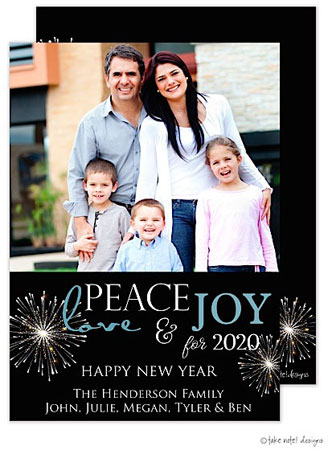 Take Note Designs Digital Holiday Photo Cards - Peace Love And Joy For The New Year Take Note Designs Digital Holiday Photo Cards - Peace Love And Joy For The New Year