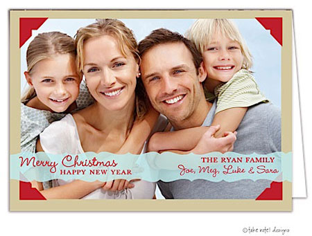 Take Note Designs Digital Holiday Photo Cards - Photo Corners On Linen Take Note Designs Digital Holiday Photo Cards - Photo Corners On Linen