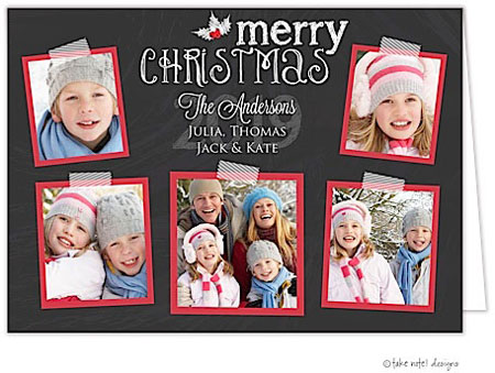 Take Note Designs Digital Holiday Photo Cards - Chalkboard Taped Snapshots
