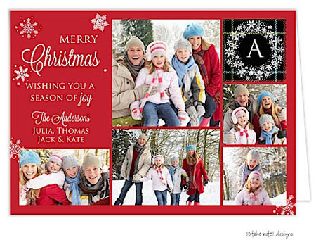 Take Note Designs Digital Holiday Photo Cards - Monogram Plaid Corner Take Note Designs Digital Holiday Photo Cards - Monogram Plaid Corner