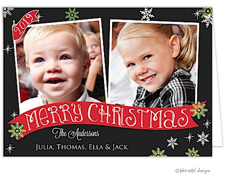 Take Note Designs Digital Holiday Photo Cards - Christmas Fun Banner Cheer Take Note Designs Digital Holiday Photo Cards - Christmas Fun Banner Cheer