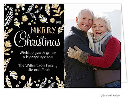 Take Note Designs Digital Holiday Photo Cards - Gold Flourish Elegance Take Note Designs Digital Holiday Photo Cards - Gold Flourish Elegance