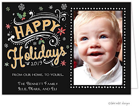 Take Note Designs Digital Holiday Photo Cards - Happy Holidays Festive Take Note Designs Digital Holiday Photo Cards - Happy Holidays Festive
