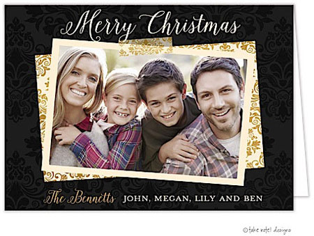 Take Note Designs Digital Holiday Photo Cards - Damask Layered Elegance Take Note Designs Digital Holiday Photo Cards - Damask Layered Elegance