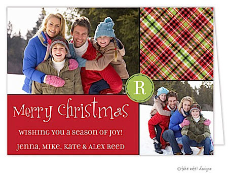 Take Note Designs Digital Holiday Photo Cards - Christmas Plaid Corners Take Note Designs Digital Holiday Photo Cards - Christmas Plaid Corners