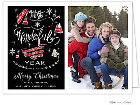 Take Note Designs Digital Holiday Photo Cards - Most Wonderful Time Black Take Note Designs Digital Holiday Photo Cards - Most Wonderful Time Black