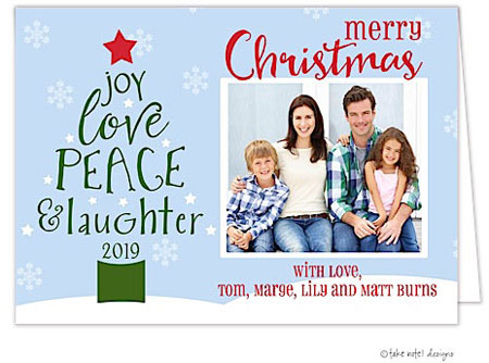 Take Note Designs Digital Holiday Photo Cards - Peace And Laughter Tree