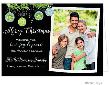 Take Note Designs Digital Holiday Photo Cards - Ornaments And Boughs