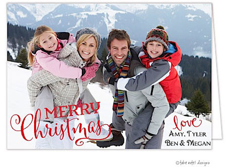 Take Note Designs Digital Holiday Photo Cards - Merry Christmas Overlay Fun Black