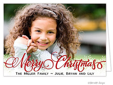 Take Note Designs Digital Holiday Photo Cards - Red Christmas Overlay Snowflakes