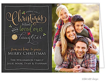 Take Note Designs Digital Holiday Photo Cards - Christmas Word Art Chalkboard
