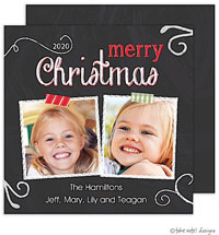 Take Note Designs Digital Holiday Photo Cards - Chalk Flourish Swirls