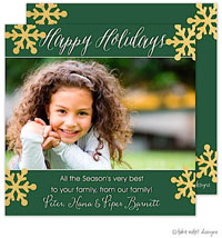 Take Note Designs Digital Holiday Photo Cards - Golden Snowflakes