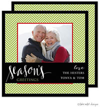 Take Note Designs Digital Holiday Photo Cards - Green Tweed Wrap