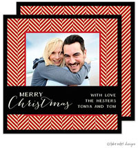 Take Note Designs Digital Holiday Photo Cards - Red Tweed Wrap Square
