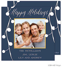Take Note Designs Digital Holiday Photo Cards - Simple Berries On Blue