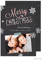 Take Note Designs Digital Holiday Photo Cards - Chalk Snowflake Scatter Frame
