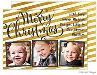 Take Note Designs Digital Holiday Photo Cards - Gold Sparkle Stripe Joy