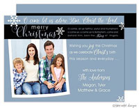 Take Note Designs Digital Holiday Photo Cards - O Come Let Us Adore Him Blue