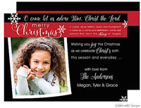 Take Note Designs Digital Holiday Photo Cards - O Come Let Us Adore Him Red