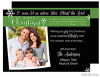 Take Note Designs Digital Holiday Photo Cards - O Come Let Us Adore Him Green