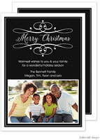 Take Note Designs Digital Holiday Photo Cards - Simple Scroll Black Elegance