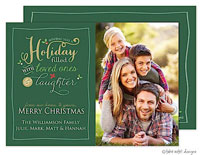 Take Note Designs Digital Holiday Photo Cards - Holiday Fun Word Art Green