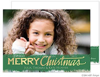 Take Note Designs Digital Holiday Photo Cards - Green Painted Band