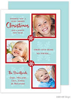 Take Note Designs Digital Holiday Photo Cards - Snowflake Christmas Corners Blue