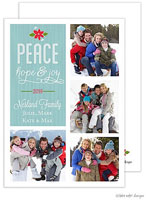 Take Note Designs Digital Holiday Photo Cards - Peace, Hope & Joy Poinsettia Vertical