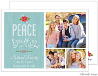 Take Note Designs Digital Holiday Photo Cards - Peace, Hope & Joy Poinsettia